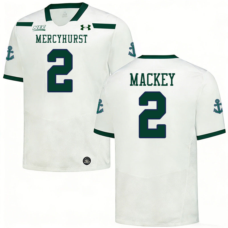 Mercyhurst Lakers #2 Anthony Mackey College Football Jerseys,Uniforms Stitched-White